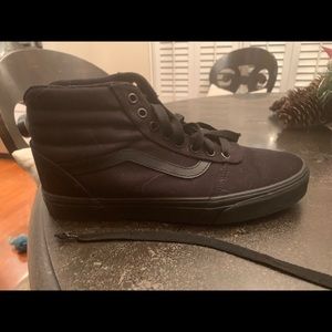 Like new Vans men’s black high top shoes